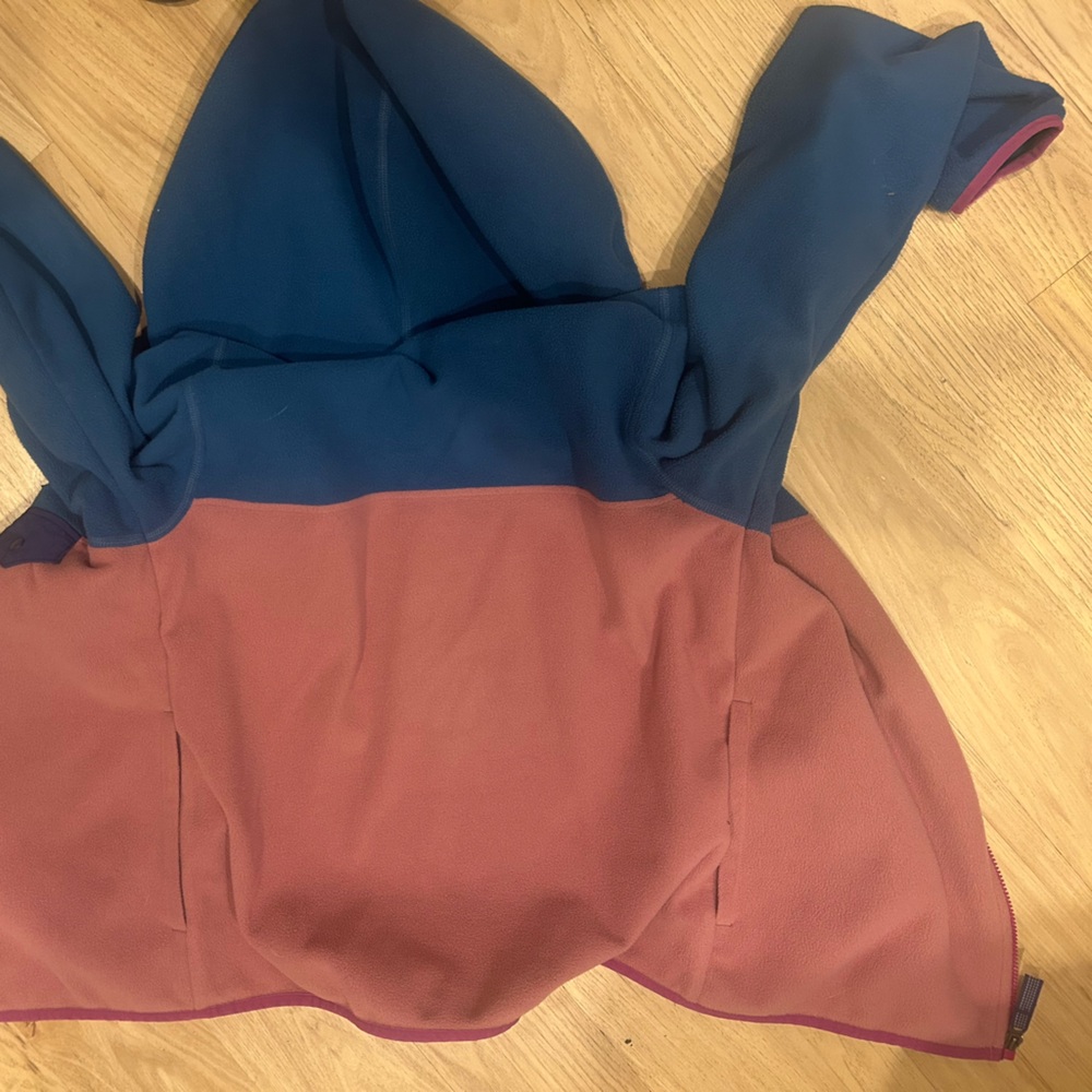 Patagonia Kids Colorblock Hoodie - Red and Blue